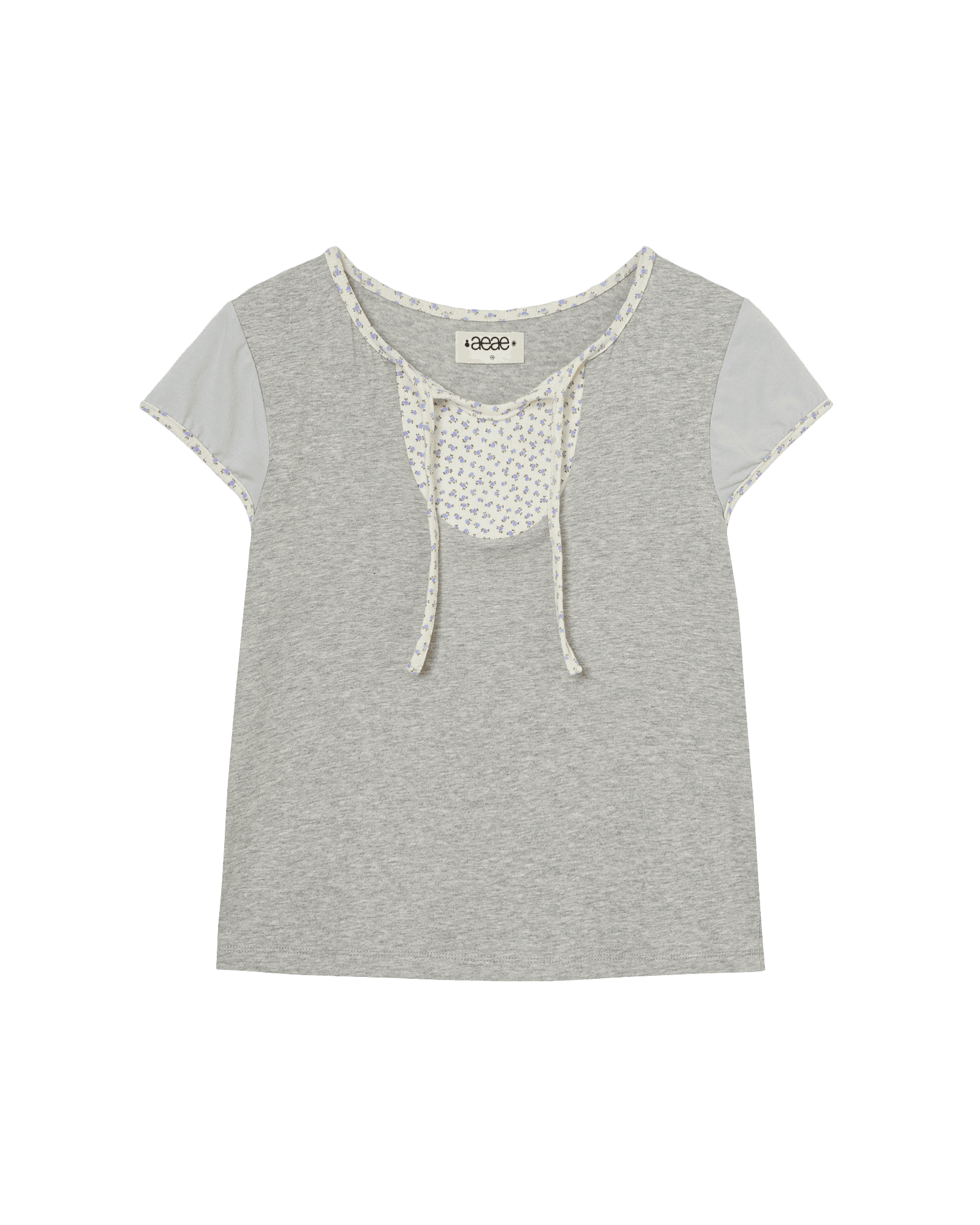 FLOWER BLOCK TEE [MELANGE GREY]
