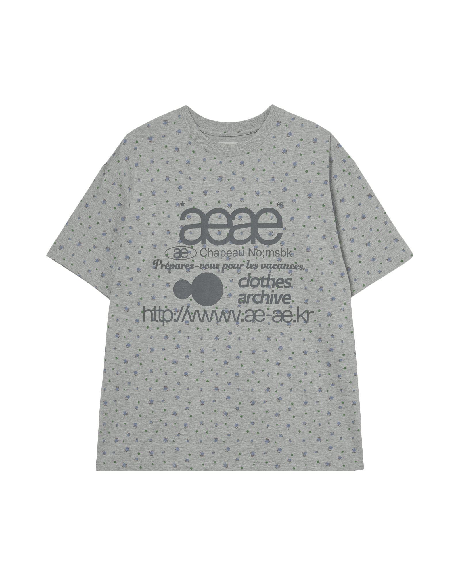 WEB LOGO FLOWER T-SHIRTS [MELANGE GREY]