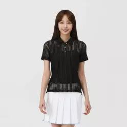 [엘르골프] 여성 조직감 포켓 폴로 티셔츠_6I45214