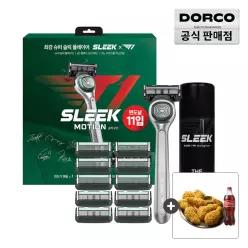 [브랜드픽 ~31%] 슬릭×T1 콜라보 면도기획세트 (핸들1+면도날 총11입+쉐이빙폼 100ml)