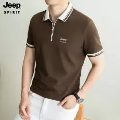 JEEP SPIRIT 남성 반팔 카라티 폴로셔츠 배색 캐주얼 비즈니스