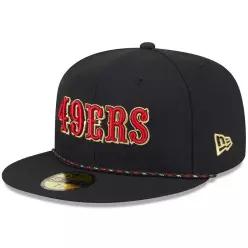 뉴에라 남성용 블랙 샌프란시스코 49ers 2025 라이벌리 컬렉션 사이드라인 로프 59FIFTY 피팅 모자 7626163