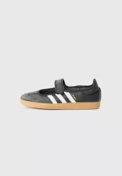 adidas 아디다스 오리지널스 삼바 제인 발레리나 - 발목 끈 발레 펌프스 흰색/탄소/코어 블랙 7875876