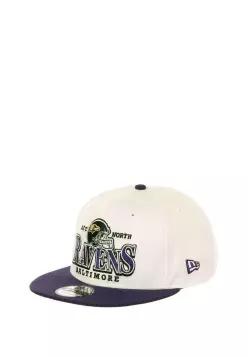 뉴에라 볼티모어 레이븐스 NFL 흰색 오리지널 팀컬러 헬멧 보라색 9FIFTY 스냅백 캡 - 7483441