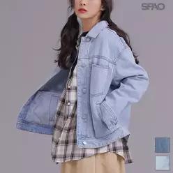 루즈핏 심플 데님 트러커 자켓_SPJEA23G01-T