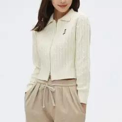 [하프클럽/](우디) 케이블 칼라넥 집업 카디건 (SPCKF12G52-O)