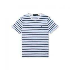 폴로 POLO RALPH LAUREN 커스텀 슬림핏 스트라이프 저지 티셔츠-블루