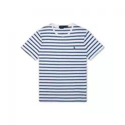 폴로 POLO RALPH LAUREN 커스텀 슬림핏 스트라이프 저지 티셔츠-블루