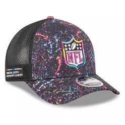 뉴에라 남성용 블랙 실드 로고 2025 NFL 크루셜 캐치 9포티 조절 가능한 모자 7624526