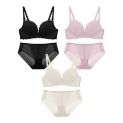 원더브라 3PACK 로맨틱 레이스 노와이어 브라팬티 세트 232927