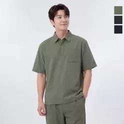 남성 시어서커 셋업 반팔 폴로 티셔츠_WQ2MCST725
