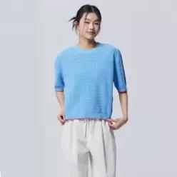 여성 펀칭 반팔 니트티 BAKPF2611 OGM583 TUX991