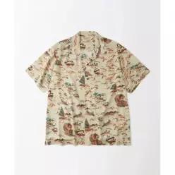 매장정품 아웃스탠딩 OUTSTANDING HAWAIIAN OPEN COLLAR HALF SHIRT SURFING_BEIGE OS26SSHS01BE 310271