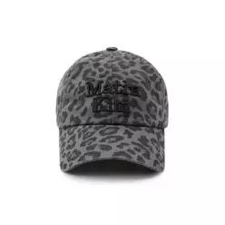 마뗑킴 MATIN LEOPARD VOLUME LOGO BALL CAP IN DARK GRE
