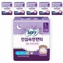 쏘피 안심숙면팬티 여성용품 데일리 입는 생리대 대형 5P 6개