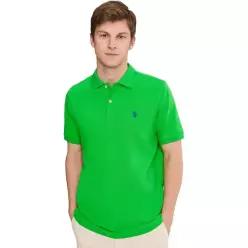 US POLO ASSN USPA 남성 반팔 폴로 티셔츠 카라티 Solid Cotton 피케 + 스몰 포니 43198