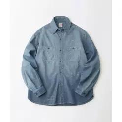 매장정품 아웃스탠딩 OUTSTANDING USN SELVEDGE CHAMBRAY SHIRT_DIRTY BLUE OS00ALSH01DTBL 309764