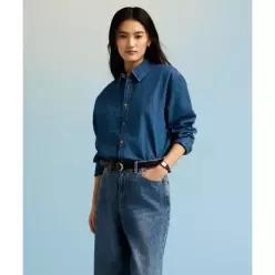 SPAO 여성 레귤러핏 데님 셔츠 SPYJG23G01