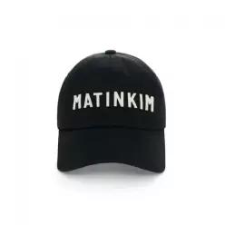 마뗑킴 APPLIQUE FELT LOGO BALL CAP IN BLACK 볼캡 모자