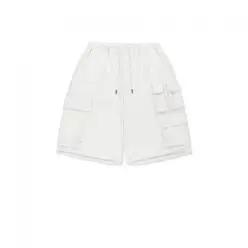 마뗑킴 TERRY UTILITY POCKET BERMUDA PANTS IN WHITE 반바