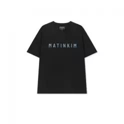 마뗑킴 APPLIQUE FELT LOGO TOP FOR 남성 IN STRONG BLACK