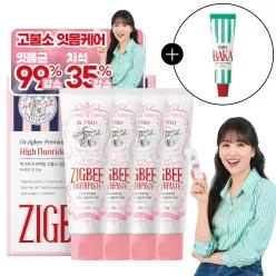 [치석제거 35%] 지.그.비 대용량 고불소 잇몸케어 치약 허니민트향 117g 4개입+바카치약 20g 증.정