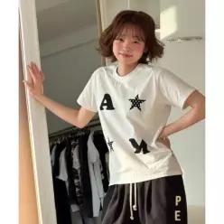 매장정품 아모우 AMOU AM Star Half T-Shirts White AM26SSHS10 152368