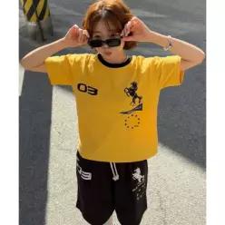 매장정품 아모우 AMOU Sporty Horse Half T-shirts YELLOW AM26SSHS20YE 152338