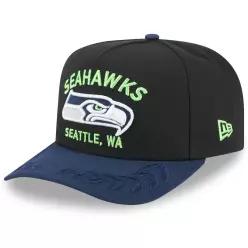 뉴에라 뉴 에라 남성용 블랙/칼리지 네이비 시애틀 시호크스 2025 NFL 드래프트 A-프레임 9FIFTY 스냅백 모