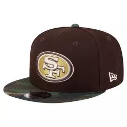 뉴에라 남성용 다크 브라운 샌프란시스코 49ers 번트 우드 카모 9FIFTY 스냅백 모자 7626131