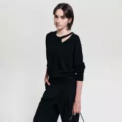 룩캐스트 카리나 울 레이어드 니트 블랙 / KARINA WOOL LAYERED KNIT BLACK1350246