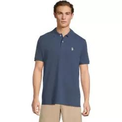 US POLO ASSN USPA 남성 반팔 폴로 티셔츠 카라티 Solid Cotton 피케 + 스몰 포니 43138
