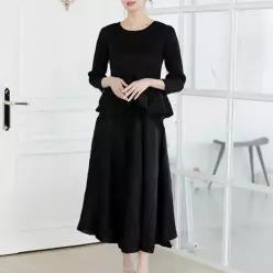 플라라 (99까지)플레어라인플리츠블라우스+스커트SET