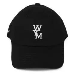 우영미 라프리마 블랙 로고 볼캡 W261CA51-661B