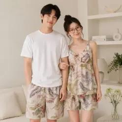 [롯데백화점]비비안 [대박할인] 홈웨어 여성 상하의&남성 하의 커플 세트 EZ1973T EZ1973B EZ2973B