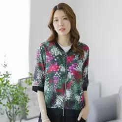 이브바바 여성 여름 인견 7부 에어 얇은 집업 자켓 숏점퍼 중년 엄마옷