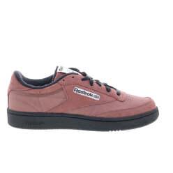 Reebok 리복 클럽 C 85 남성 브라운 스웨이드 끈 조임 라이프 스니커즈 신발 - 스코치드 어스 블랙 화이트