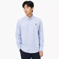 [아미] 남성 스몰 하트 로고 코튼 옥스포드 버튼다운 셔츠 157435608