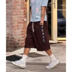 7월 17일 배송 아모우 PEACE One Tuck Bermuda Pants Brown