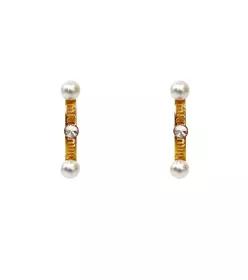 미우미우 진주장식 후프 귀걸이 골드 사이즈 3.3cm 157807601