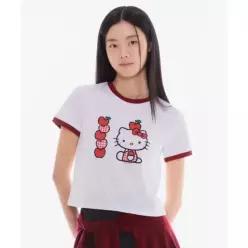 SPAO 산리오캐릭터즈 링거 크롭 반팔 티셔츠레드 SPRLG37U02
