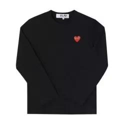 꼼데가르송 긴소매 하트 패치 블랙 티셔츠 AZ T118 051 1 55276597