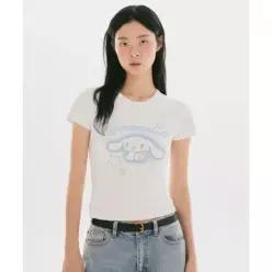 SPAO 산리오캐릭터즈 슬림핏 반팔 티셔츠화이트 SPRLG37U09