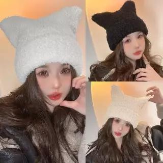 [룽스_66]벙거지 비니 데일리 도비 고양이 패션 겨울