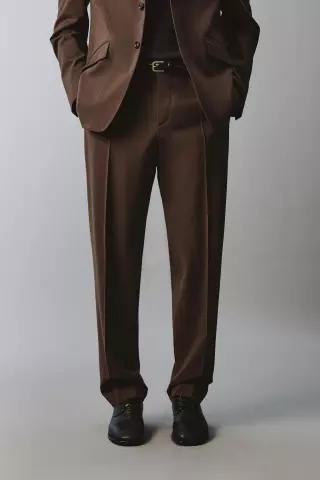 ZARA 자라 레귤러핏 수트 팬츠 브라운 4515 993 973