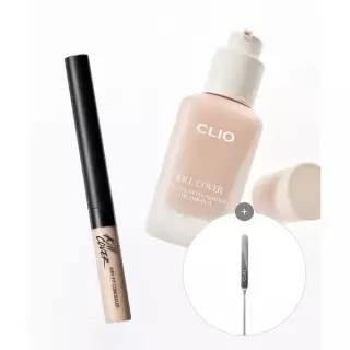 매장정품 CLIO [SET] 킬커버 파운웨어 파운데이션 디오리지널 + 에어리핏 컨실러 [증정] 메이크업스파츌라