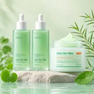아브카 시카 티트리 진정 케어 세트[앰플 100ml 2개 + 크림 100ml 1개]