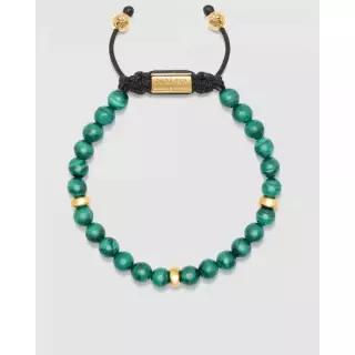 Nialaya Jewellery 니알라이아 쥬얼리 남성 구슬 팔찌 말라카이트와 금 - 초록색 7701969