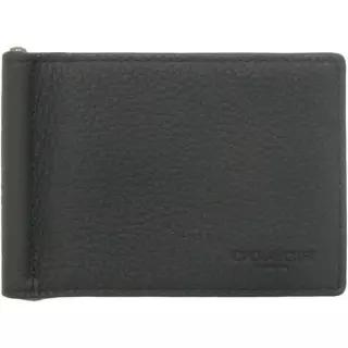 COACH 코치 FCH090 CH090 블랙 페블드 가죽 슬림 Billfold 머니 클립 지갑 남성용 389928