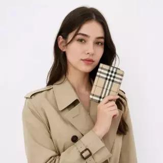 [버버리] 빈티지 체크 레더 여권 반지갑 157979914